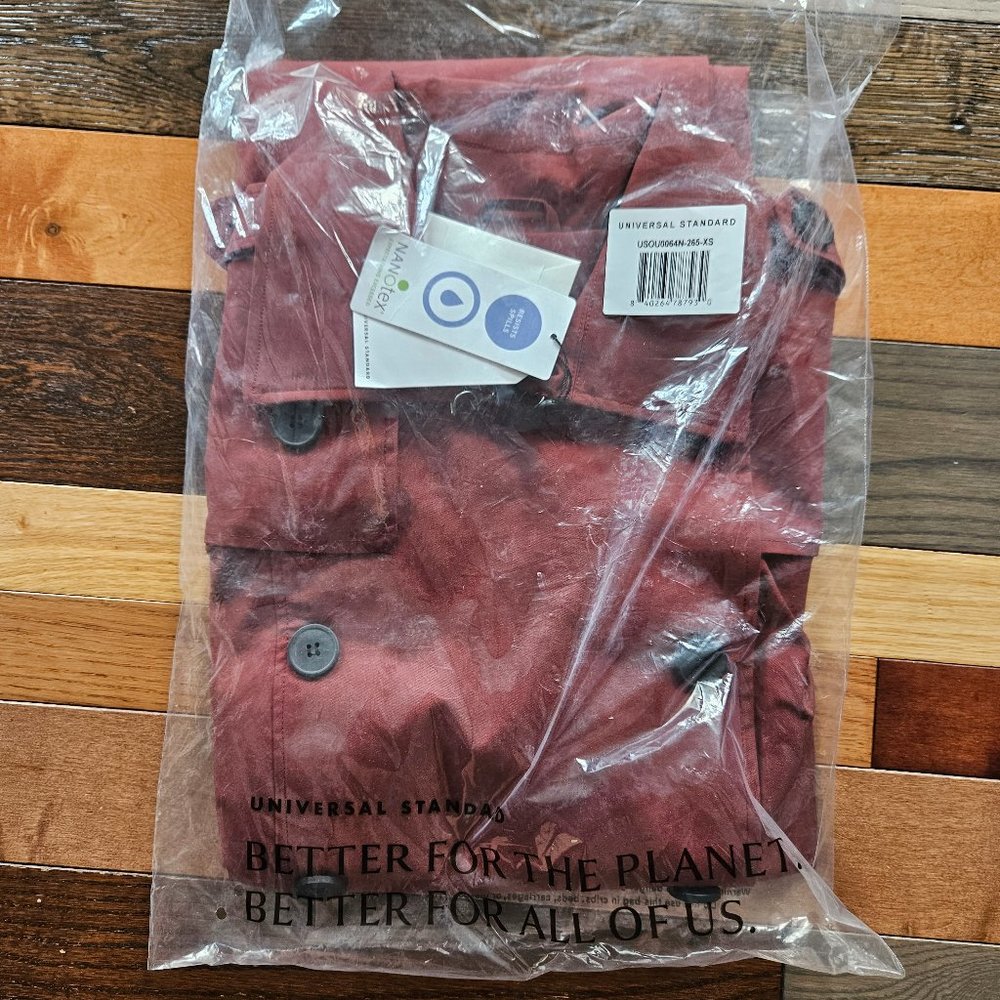 Universal Standard Derjon Trench Coat Burgundy Size XS (10-13) NEW